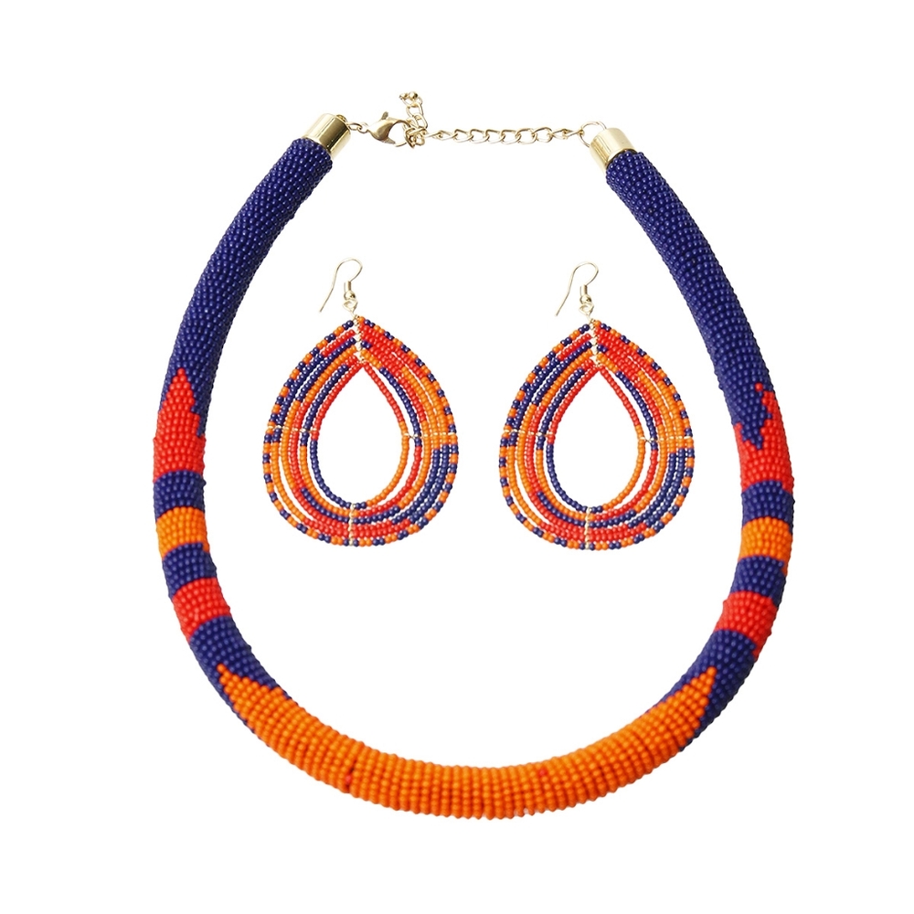 Beaded Wrapped Tribal Necklace